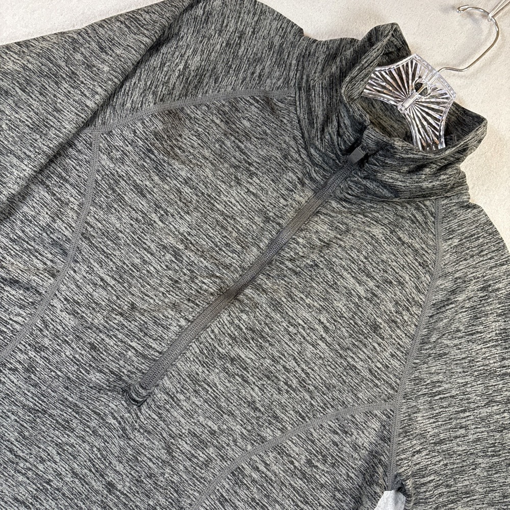 Eddie Bauer Quarter-Zip Pullover Women's L Gray Athleisure Fitted